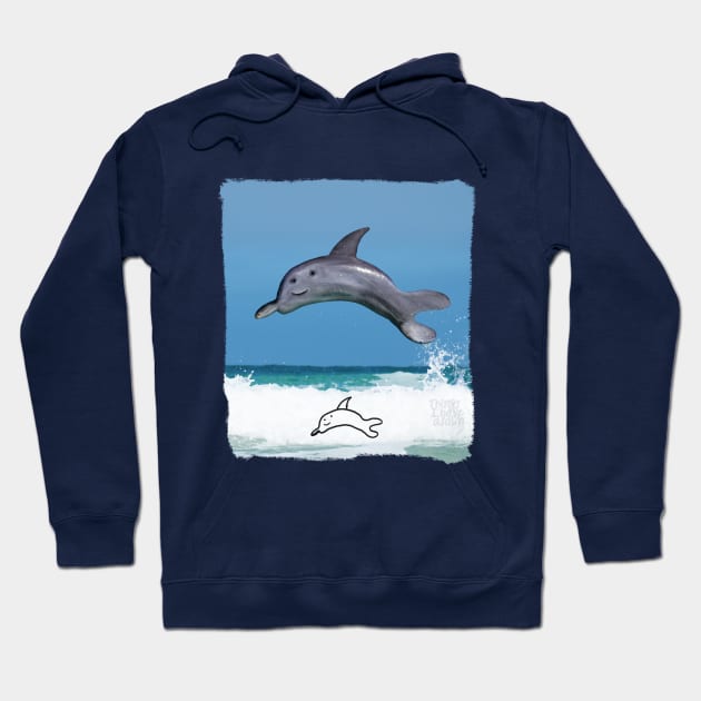 Diving Dolphin Hoodie by Things I Have Drawn